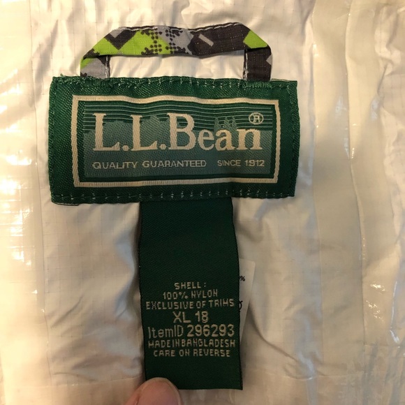 Ll Bean youth raincoat windbreaker size x large 18 - Picture 5 of 6